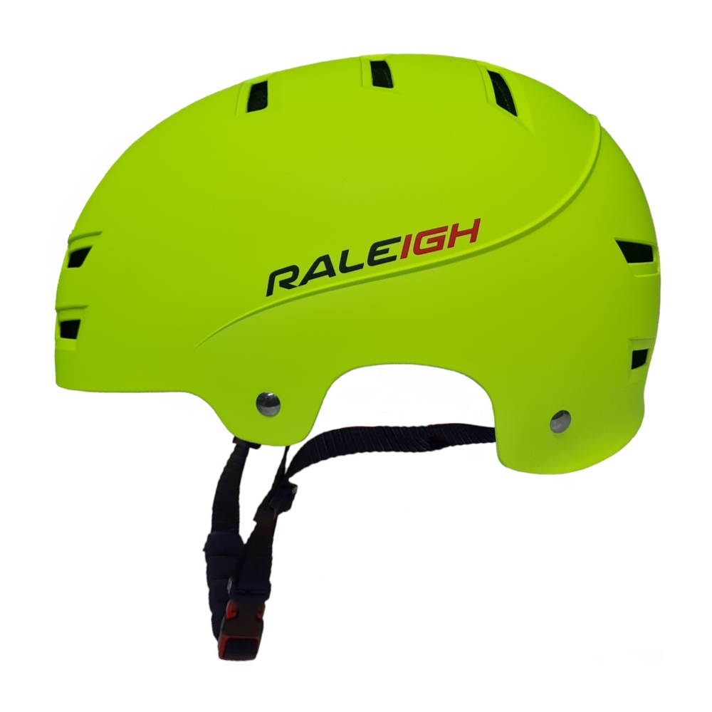 Casco Abs-Shell -475Gr -58/61 cm -14 Ventilaciones- Fluor Mate-Raleigh