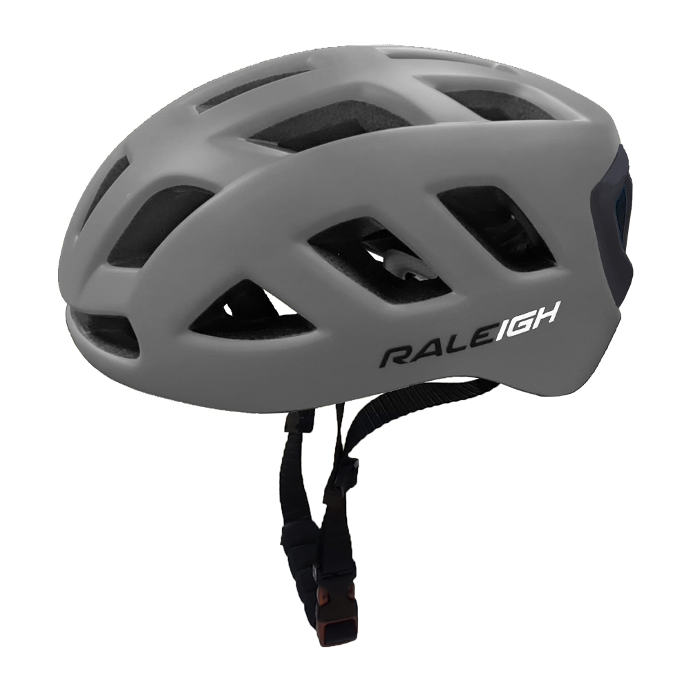 Casco In-Mould - 255Gr - 58/61 cm - 18 Ventilaciones- Gris con Negro Raleigh