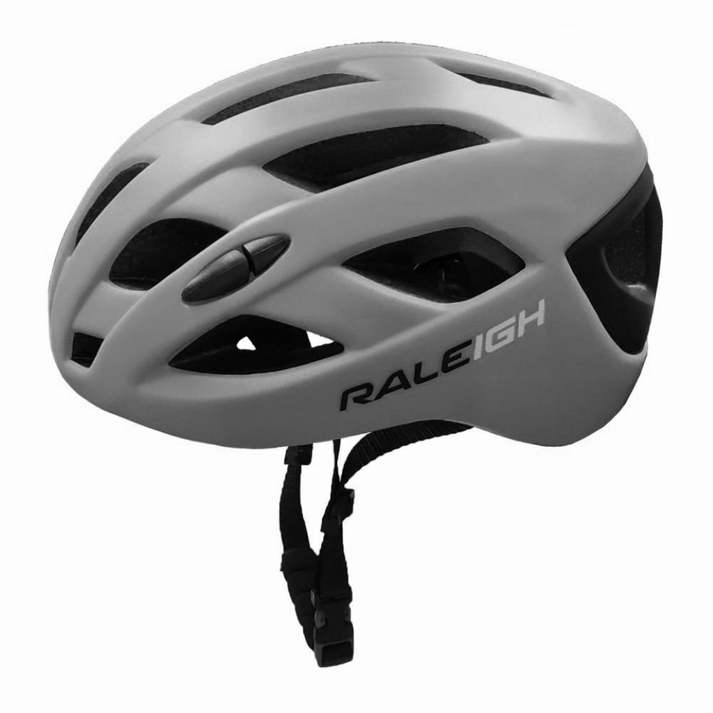 Casco In-Mould - 265Gr - 58/61 cm - 20 Ventilaciones Gris con Negro-Raleigh