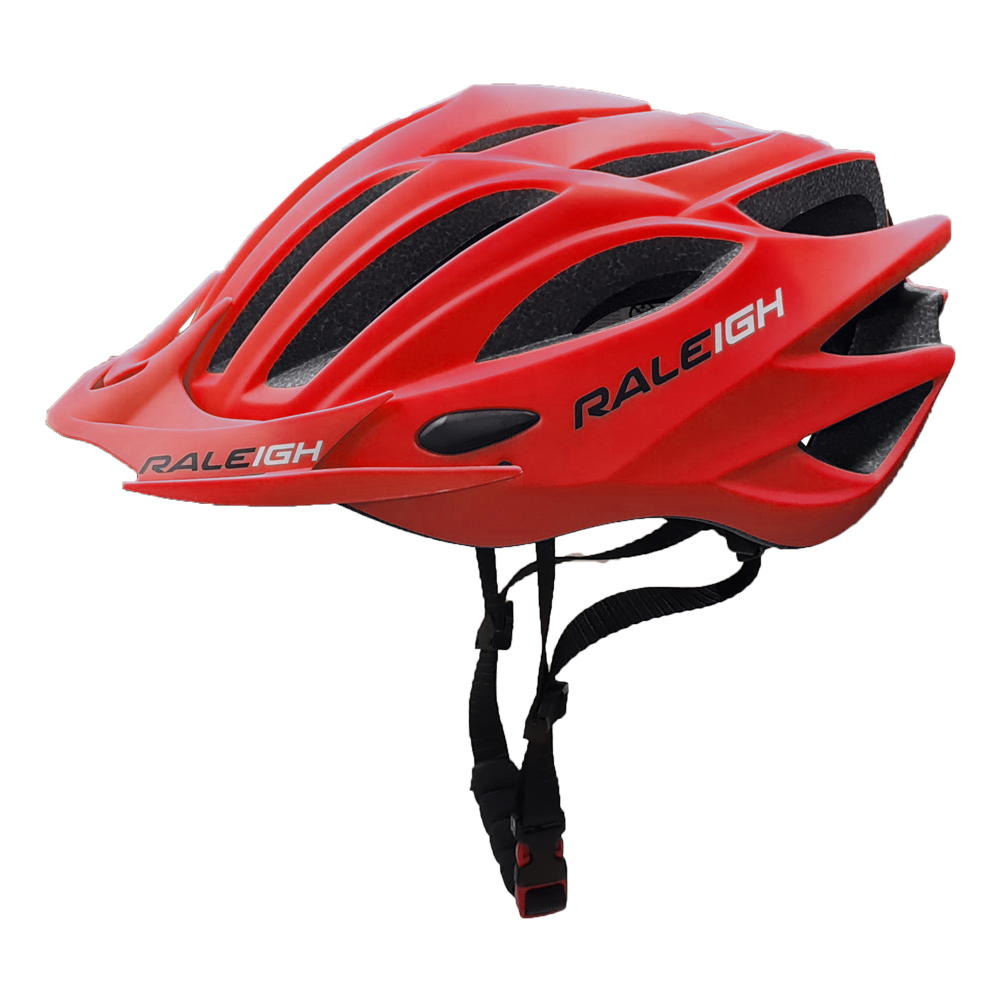 Casco In-Mould Hc-26 - 260Gr - 54/58 cm - 21 Ventil. Rojo Mate C/ Negro - Raleigh