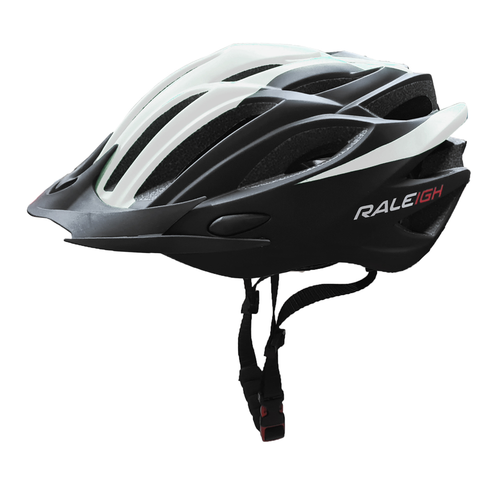 Casco In-Mould Hc-26 - 260Gr - 54/58 cm - 21 Ventil.Negro C/ Blanc y Gris Raleigh