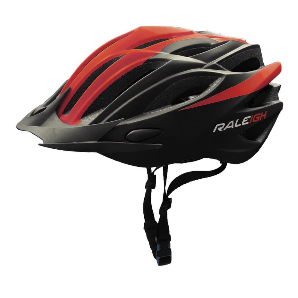 Casco In-Mould Hc-26 - 260Gr - 54/58 cm - 21 Ventil.Negro C/ Rojo Mate Raleigh