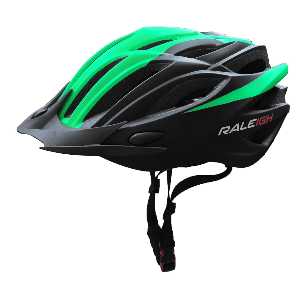 Casco In-Mould Hc-26 - 260Gr - 58/61 cm - 21 Ventil.Negro C/ Verde Mate Raleigh