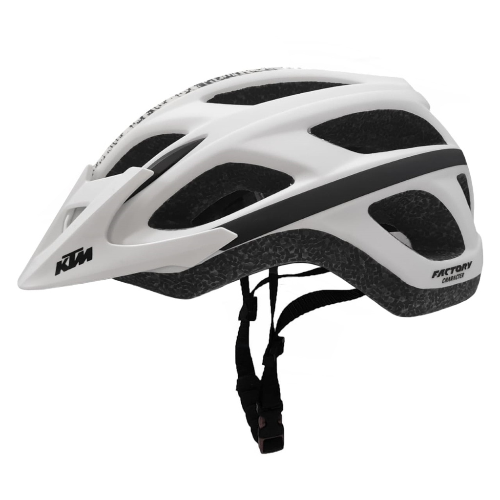 Casco Factory Character - 278Gr 54/58 cm- 18 Vent. Blanco Mate con Negro - KTM