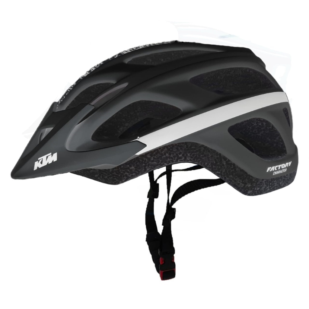 Casco Factory Character - 278Gr -58/61.5 cm-18 Ventila.Negro Mate C/ Blanco - KTM