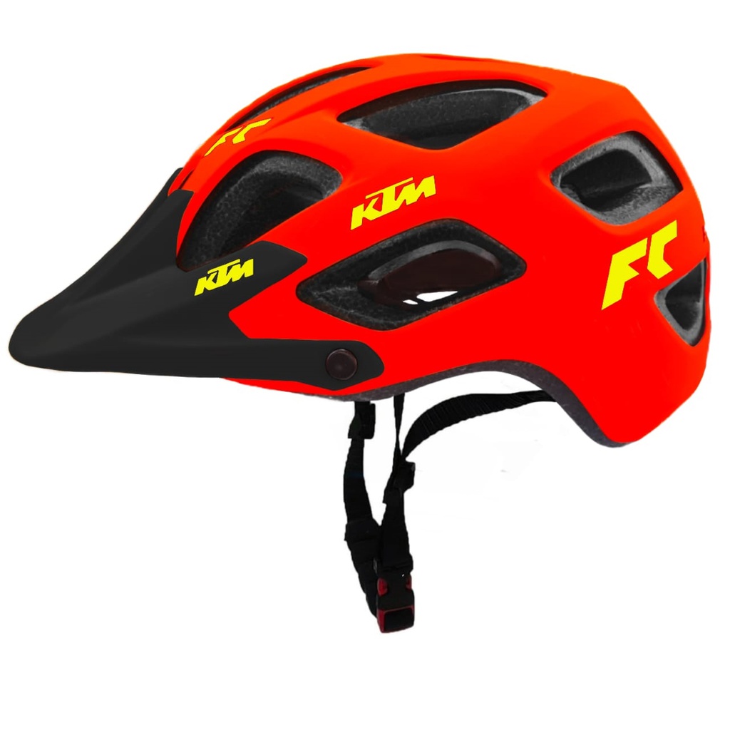 Casco Factory Character Abs-Robusto-54/59 cm-17 Ventilaciones-Rojo con Negro - KTM