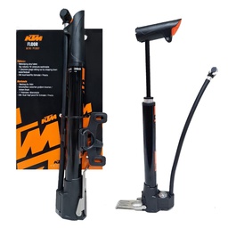 [17831-KTM] Inflador de Pie Mini - Alta Presion O Volumen - 30 cm Altura - con Manometro - KTM