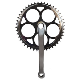 [10960] Plato y Palanca Simple 40 Dientes - 150 mm para Eje con Chaveta - Cromado