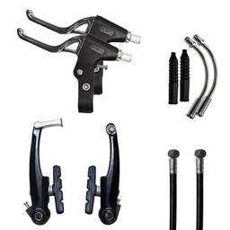 [12733] Frenos V-Brake Set 4 Piezas - Aluminio C/Manijas y Cables